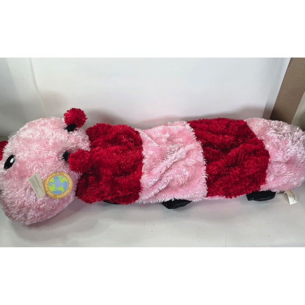 Dan Dee 32" Caterpillar Plush Red Pink Valentines Love Bug Stuffed Animal Tag